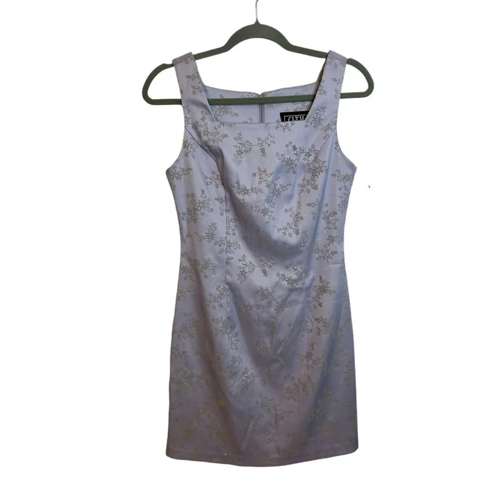 City Triangles Vintage Y2K Floral Glitter Mini Dress